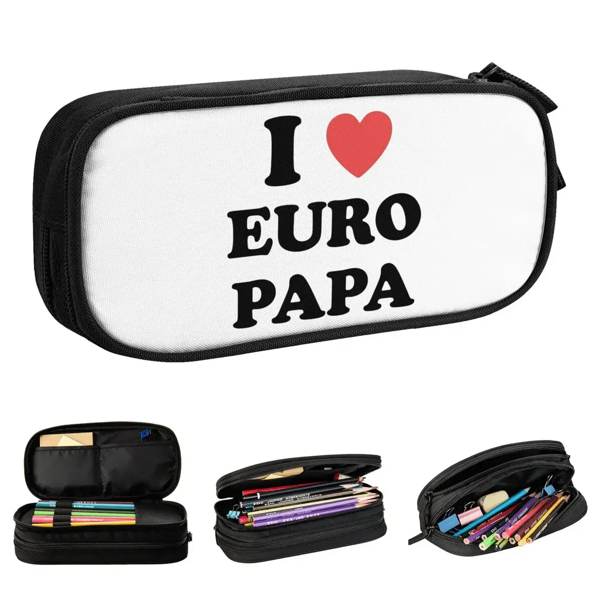 

Lovely I Heart Europa Joost Klein Pencil Case Pencilcases Pen Holder Kids Large Storage Bags Students School Gifts Stationery