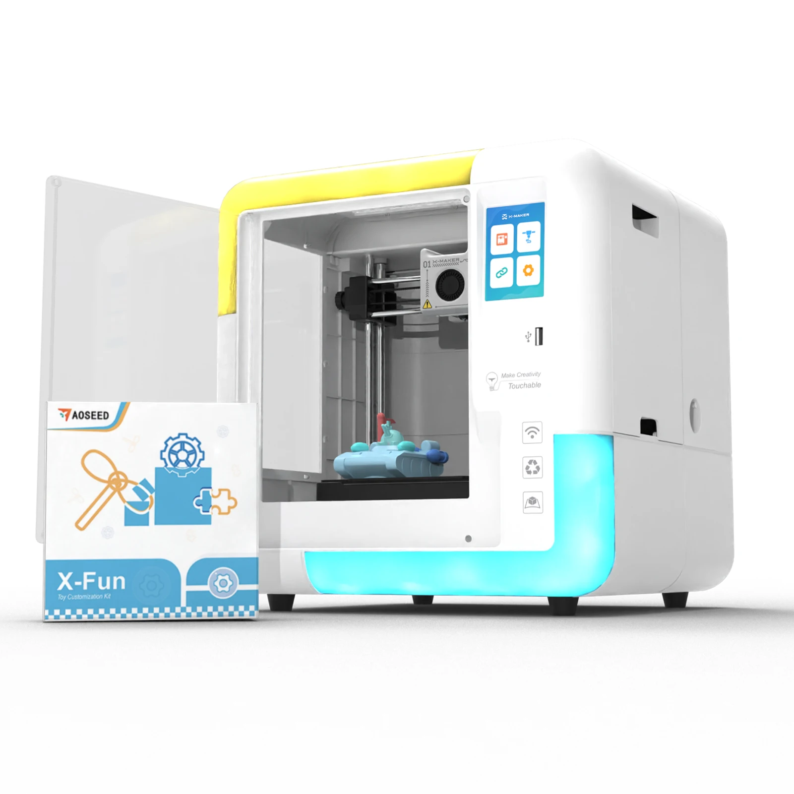 

X-Fun Creation Kit with X-Maker 3D Printer for Kids and Beginners Support Leveling-Free Bed Wi-Fi Printing Silent Operation