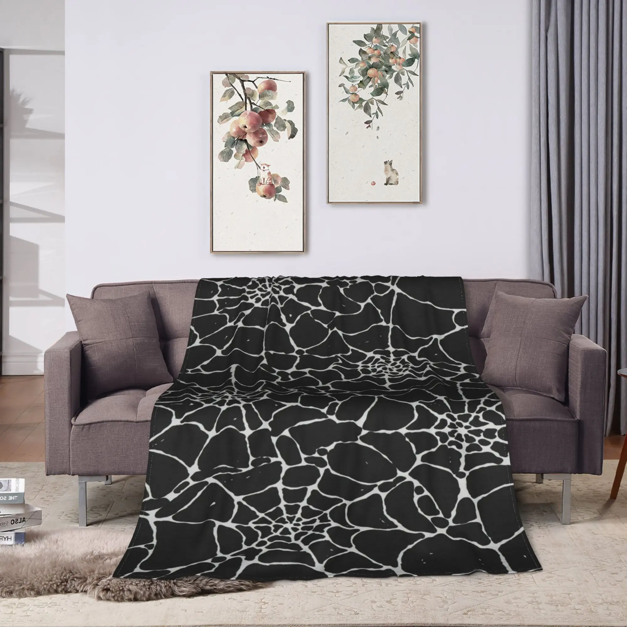 Multi‑Color Spider Web Soft Warm Blanket  Travel Office Plush Throw Blanket Funny Bedroom Flannel Bedspread Sofa Bed Cover