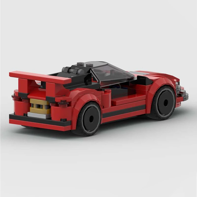 101 piezas, superventas, MOC, modelo de coche deportivo rojo fresco, bloques de construcción modulares, montaje para niños, juguetes de exhibición, regalo sorpresa para Festival