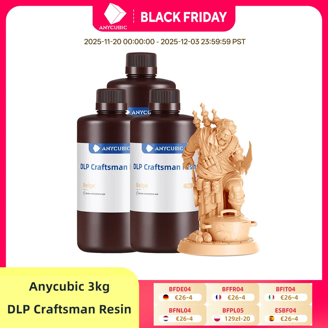 

ANYCUBIC 3KG DLP Craftsman Resin DLP Exclusive Resin Long Shelf Life High Accuracy 3D Printing Material Developed For 3D Printer
