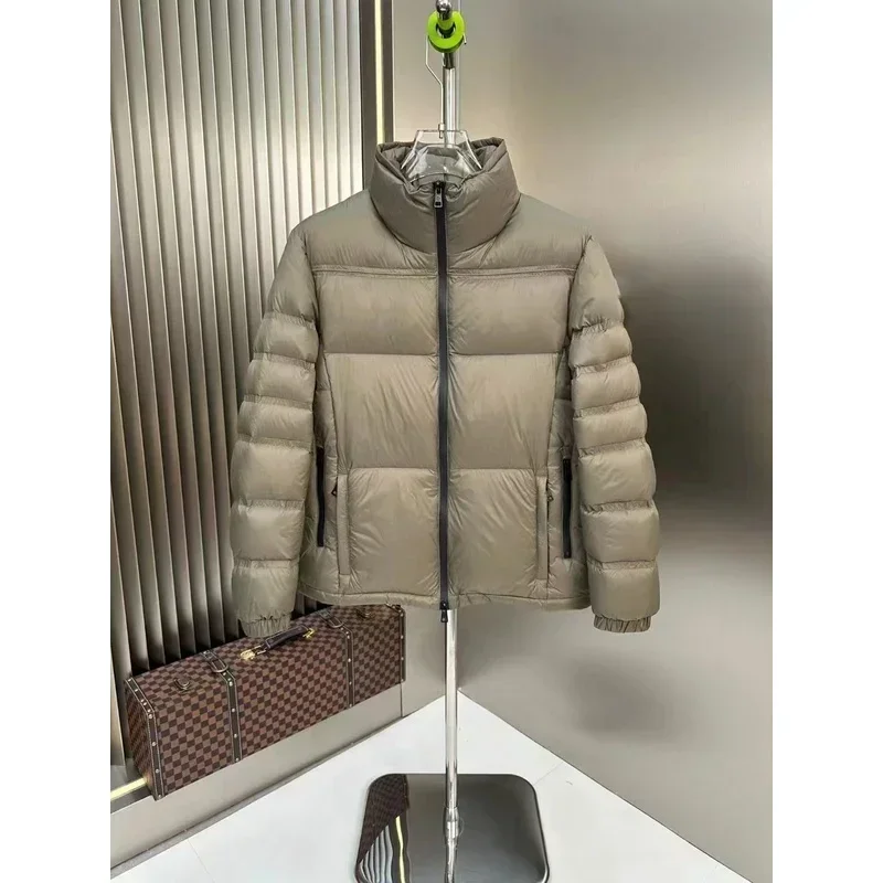 Moncl*r Winter Heren Witte Ganzendons Jas Warme Capuchon Slim Fit Puffer Jas Jas Mannelijke Casual Hoge Kwaliteit Overjas Thermische