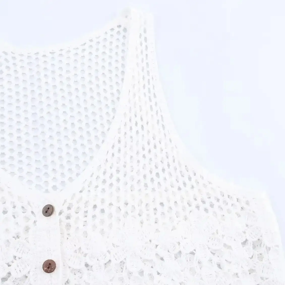 2025 العرقية يدوية الجوف خارج الكروشيه صدرية المرأة بوهو أزرار مفتوحة سترة دون أكمام سترة وتتسابق عطلة بلوزات فضفاضة