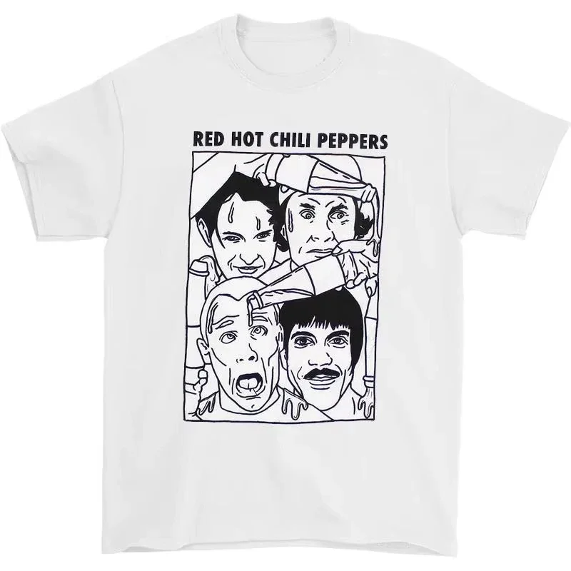 2025 Red Hot Chili Peppers Rock American Vintage Print Men's and WomenT-shirt Cotton T-shirt T-shirt Cotton Oversize Clothing