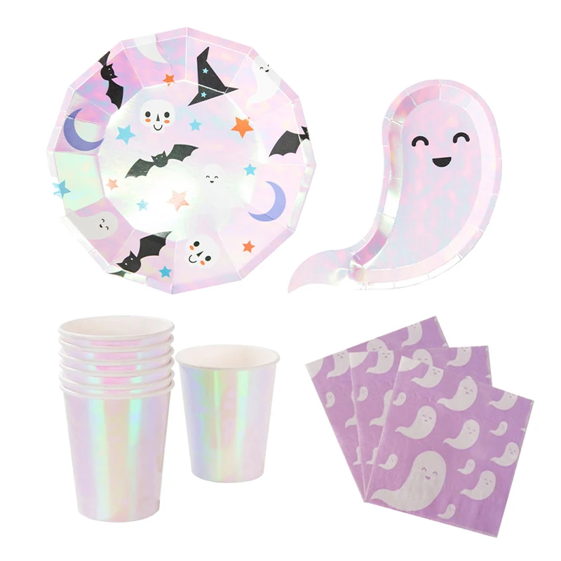 2025, Happy Halloween, Einweggeschirr, Pappbecher-Set für Kinder, Jungen, Mädchen, Geburtstag, Jahrestag, Feier, Party, Heimwerkerbedarf