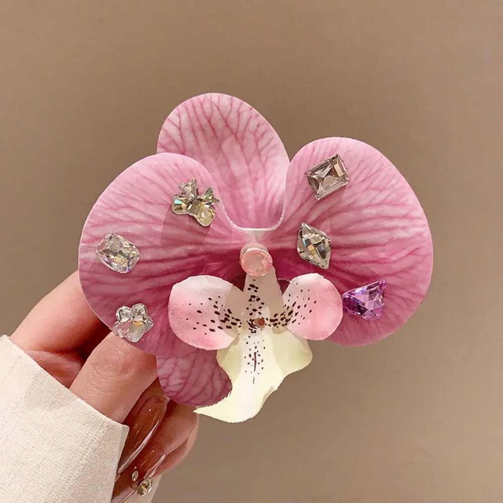 

Бабочка, орхидея, цветок орхидеи, заколка для волос с кристаллами, корейский стиль, головной убор для отдыха на море, милые аксессуары для волос, заколки в богемном стиле