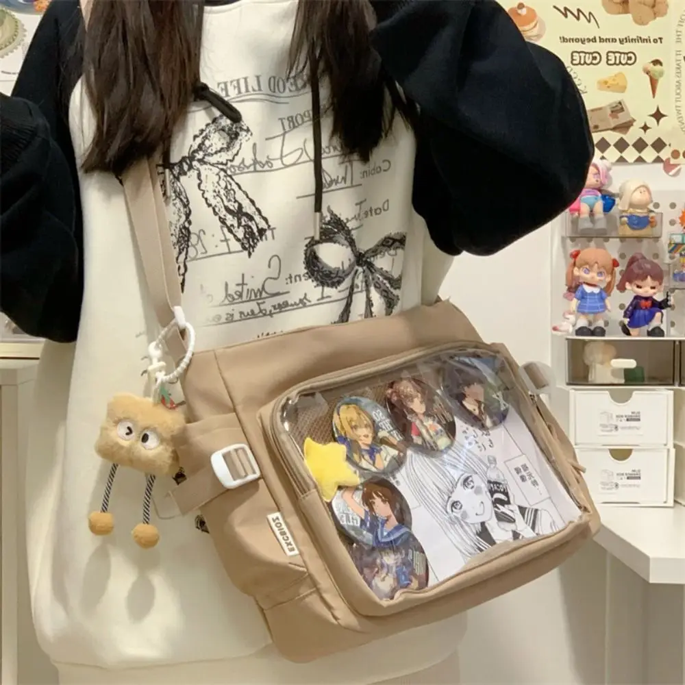 

Fashion Japanese Style Transparent Itabag Large Capacity Pvc Canvas Tote Bag Harajuku Badge Display Lolita Handbag Daily
