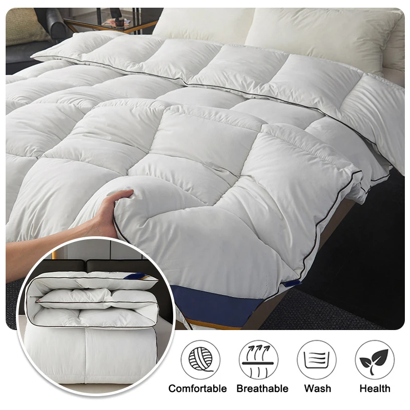 Warm Winter Thick Quilts for Single Double Couple Bed Blanket warm duvet Down Filling Comforters 150x200cm