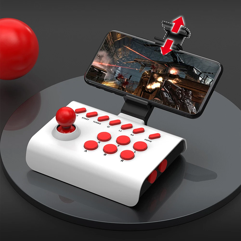 Potable Gaming Joystick Fighting Game Joystick 3 Connection Modes Sensitive Precise Support Turbo Serial Sending for /PS3/PC