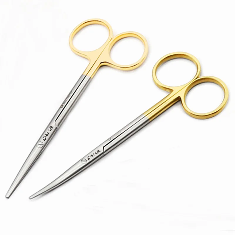 Blunt Nose Scissors Round Head Tissue Scissors Cosmetic Plastic Surgery Double Eyes Piton Scissors Nasal Cavity Surgical Tools