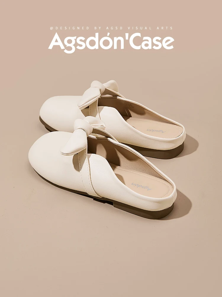 

Женские сандалии Agsdon с открытым носком, без застежек, в стиле Мэри Джейн, для лета, для улицы, удобные, нескользящие, на плоской подошве, с ПВХ-подошвой