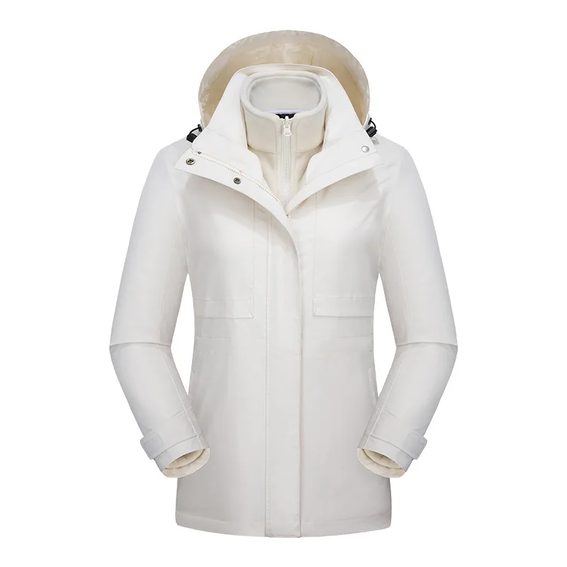 

Winter outdoor jacket men women two-piece set of three-in-one pressure glue waterproof warm mountaineering work clothes windpr