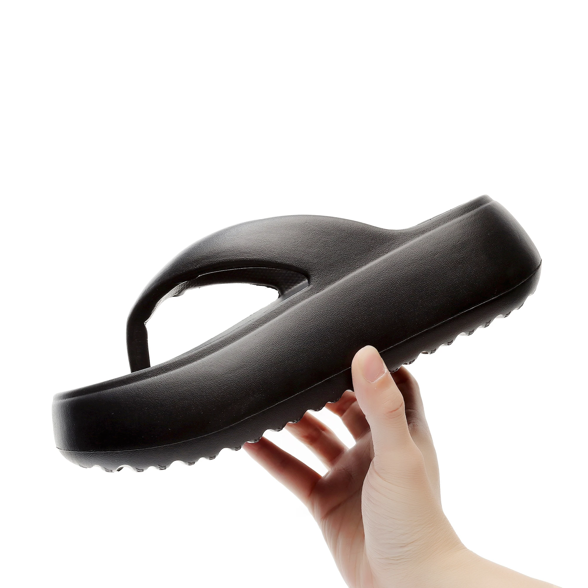 

2025 New Summer Fashion Women'S Platform Sandals, EVA Thick Sole, Street Style, High Heel, Solid Color, Slip-on, Hand Wash