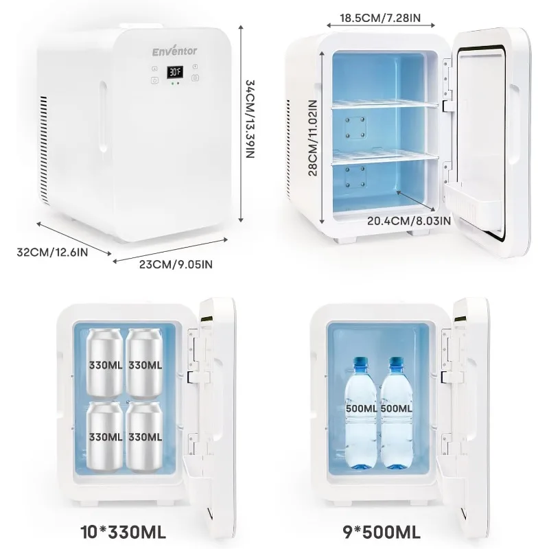 10L Mini Portable Refrigerator Skincare Fridge with LCD Temperature Display for Cosmetics, Food, Office and Car