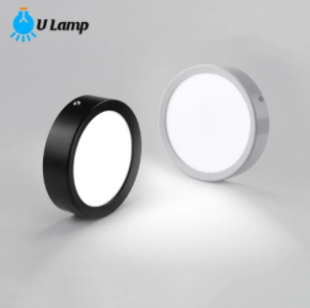 Lámpara Led pequeña para empotrar, luz descendente montada en superficie de 2 piezas, 5W, para pared de fondo de sala de estar, dormitorio, pasillo, tragaluz, redonda y negra