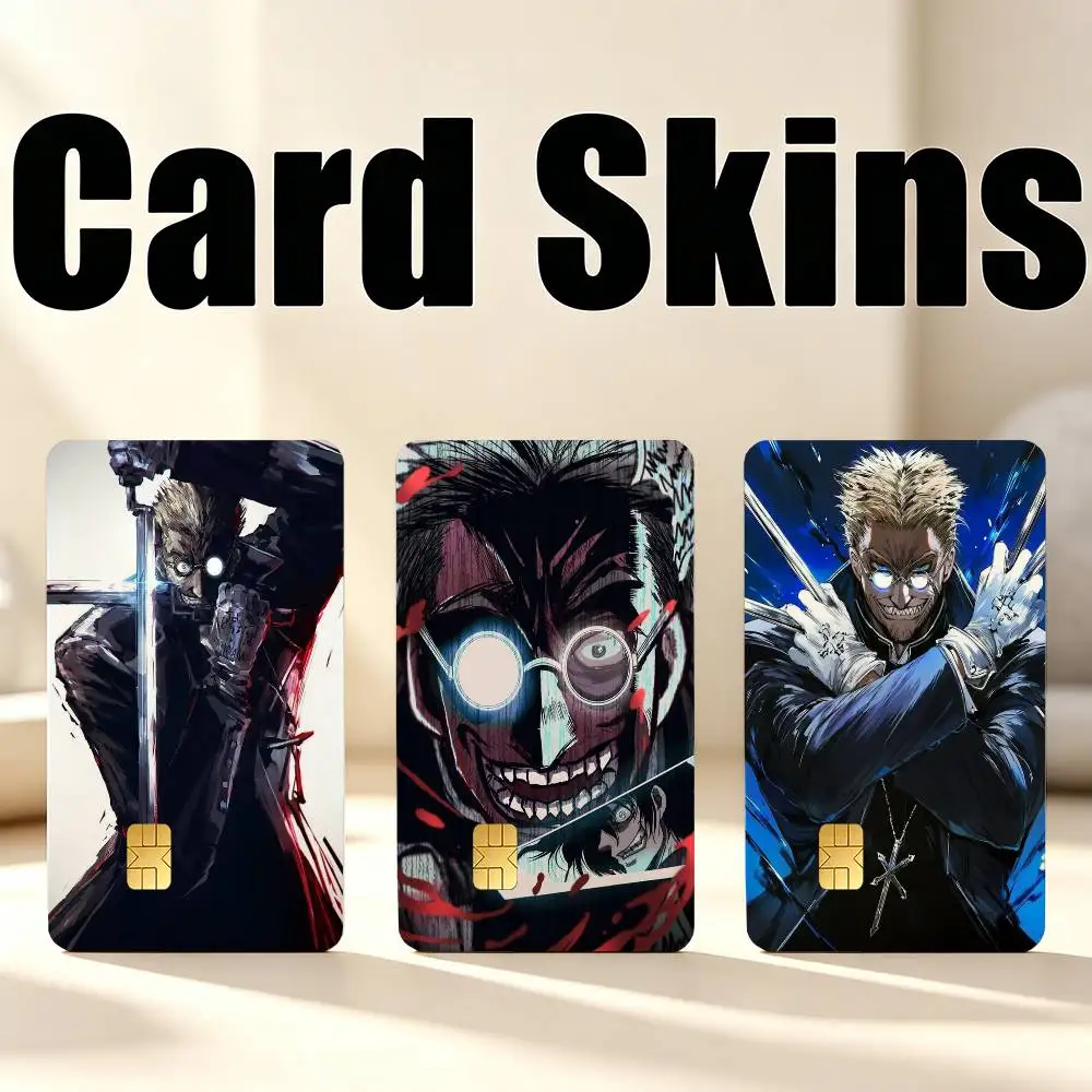 Hellsing A-Alexander Anderson 1Set 4Pcs Waterproof Card Skin Stickers for Credit Bus IC Cards