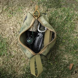 Paquete táctico al aire libre, riñonera de camuflaje, portátil, para colgar artículos diversos, bolsa para silbato de campa, cinturón, bolsa con asa de almacenamiento de herramientas Edc