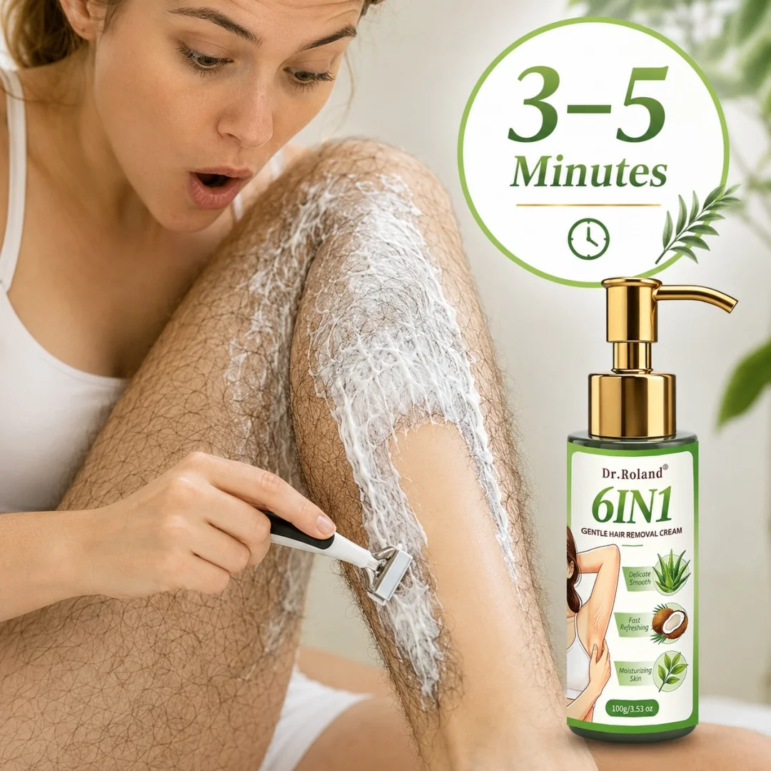 6 IN 1 Gentle Hair Removal Cream Ultra-Clean Fast Refreshing Non-Irritating Residue-Free Moisturizing For All Body Areas