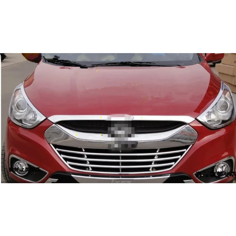 For Hyundai ix35 2009-2011  ABS chrome front grille Refit around trim trim grills Racing.