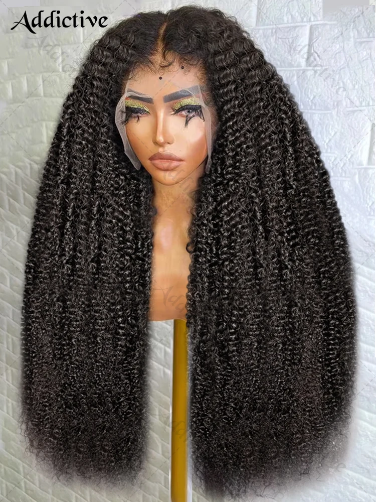 Afro Kinky Curly Wigs 13x4 13x6 HD Lace Frontal Wig 220% Fluffy Mongolian Remy Glueless Human Hair 5x5 Closure Wigs For Women