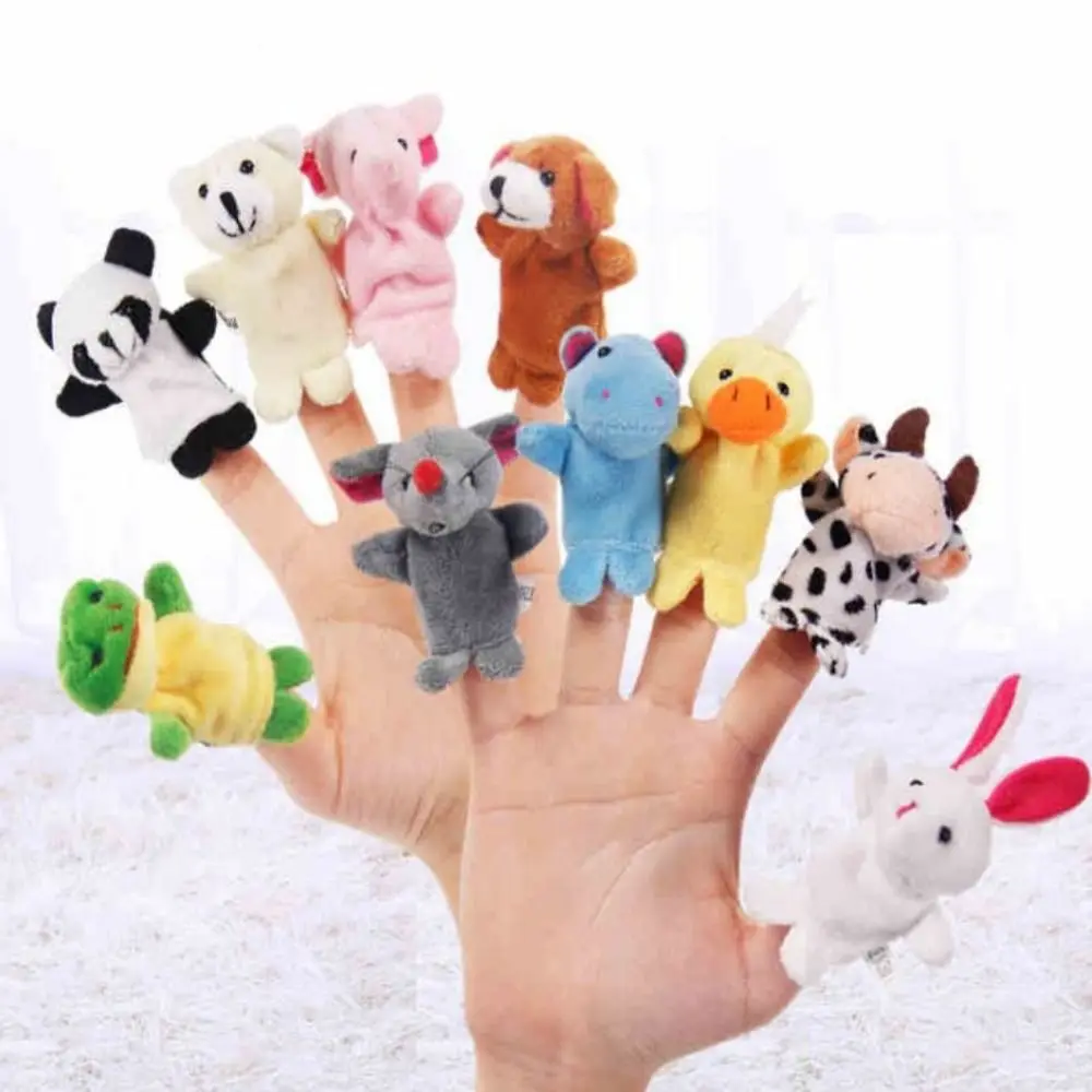 Cartoon Parent-Child Children's Hand Puppet Dog Plush Animal Puppet Chick Rat Finger Puppet Educational Toy