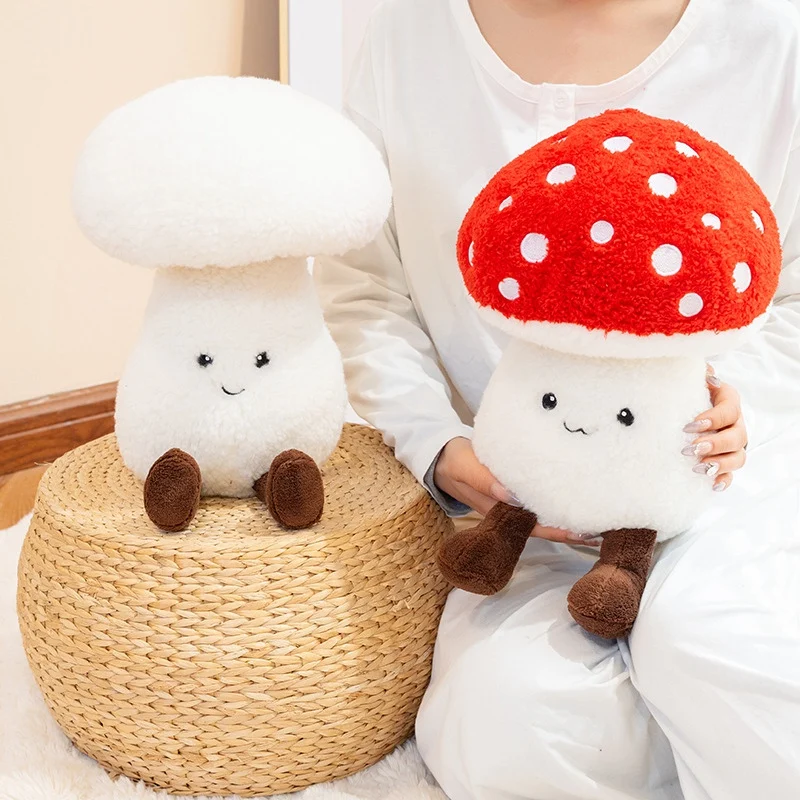30cm bonito simulado cogumelo brinquedo de pelúcia recheado macio realista planta kawaii cogumelo boneca brinquedos travesseiro para crianças meninas presente