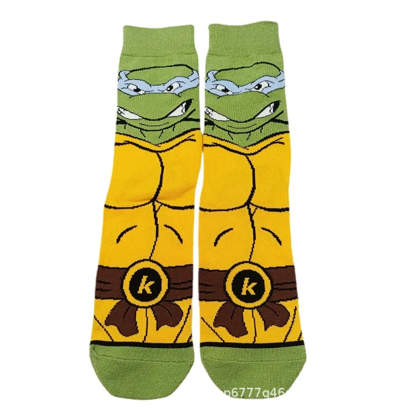 

Disney 2024 Cartoon Teenage Mutant Ninja Turtles Casual Sports Socks Anime Figure Knitted Cotton Sock Fashion Trend Long Socks