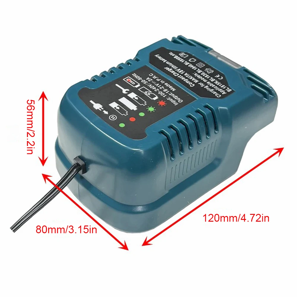 Mini chargeur de batterie au lithium-ion Eddie, Makita BL1830, DeWalt DCB200, Milwaukee, Bosch, 18V, 100-240V