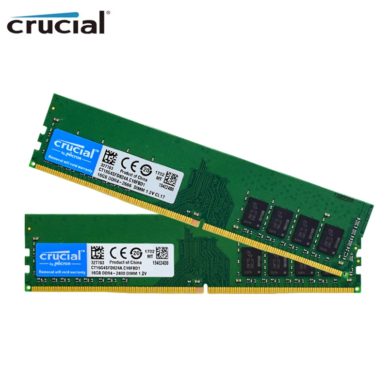 Imagem -04 - Memória Crucial do Desktop Ddr4 16gb 32gb 64gb 2400hmz 2666hmz Pc419200 21300 288 Pin 1.2v