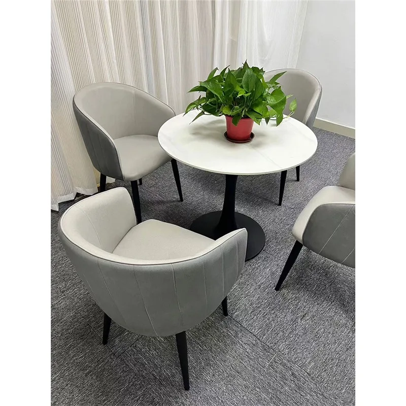 Light luxury Nordic rock slab negotiation small round table sales office business leisure milk tea shop balcony reception table