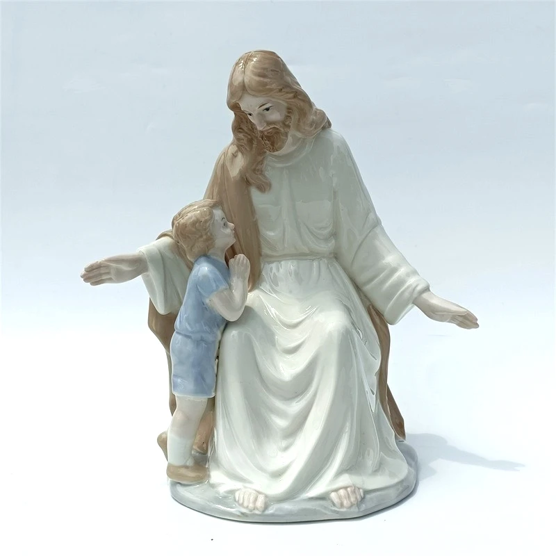 

Фарфоровая учебная скульптура Иисуса, керамическая Статуя Иисуса Евангелия, христианство, Бог, украшение, Библейский персонаж, Декор, ремесло