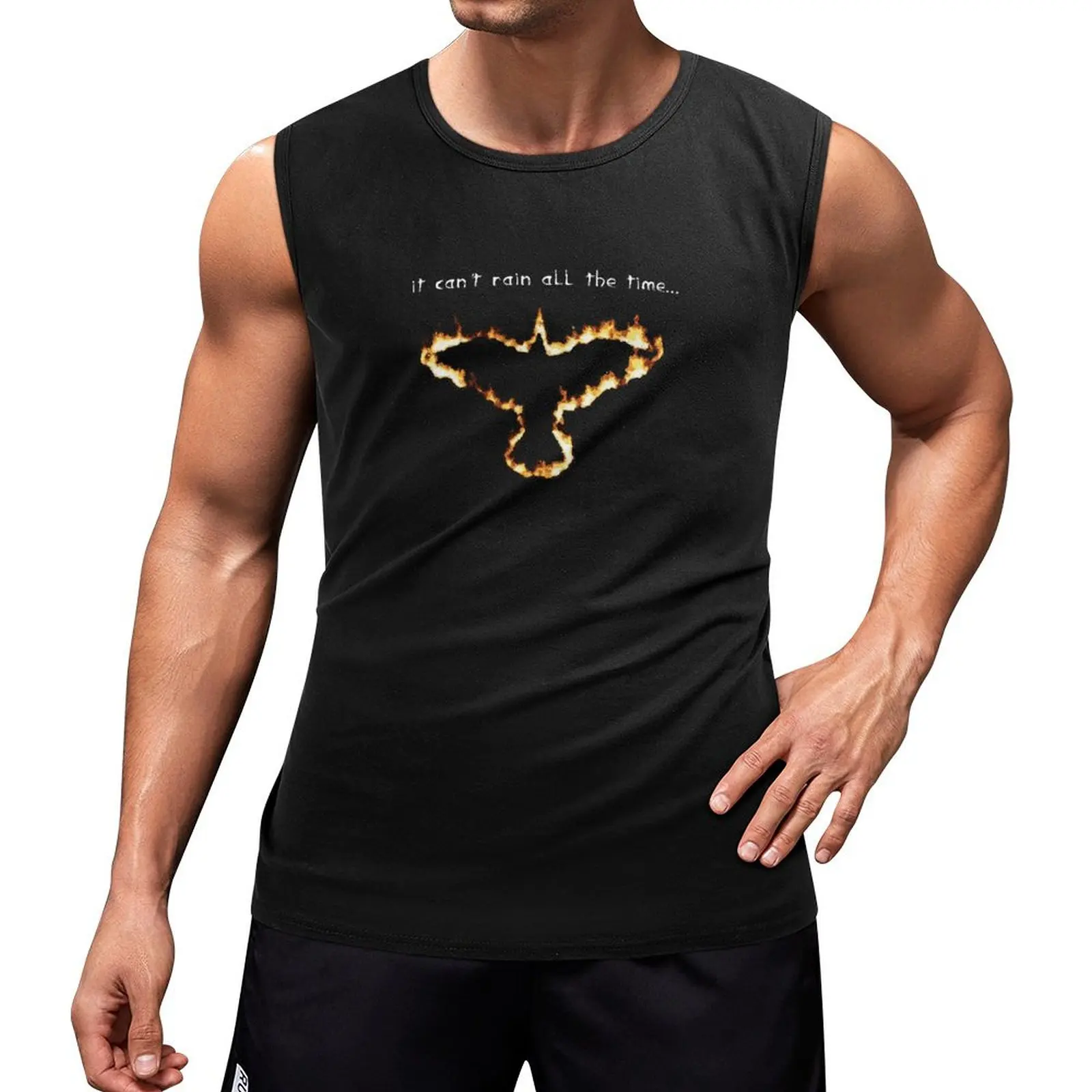 fire crow Tank Top Sleeveless top t-shirts for Men's gym cute tops