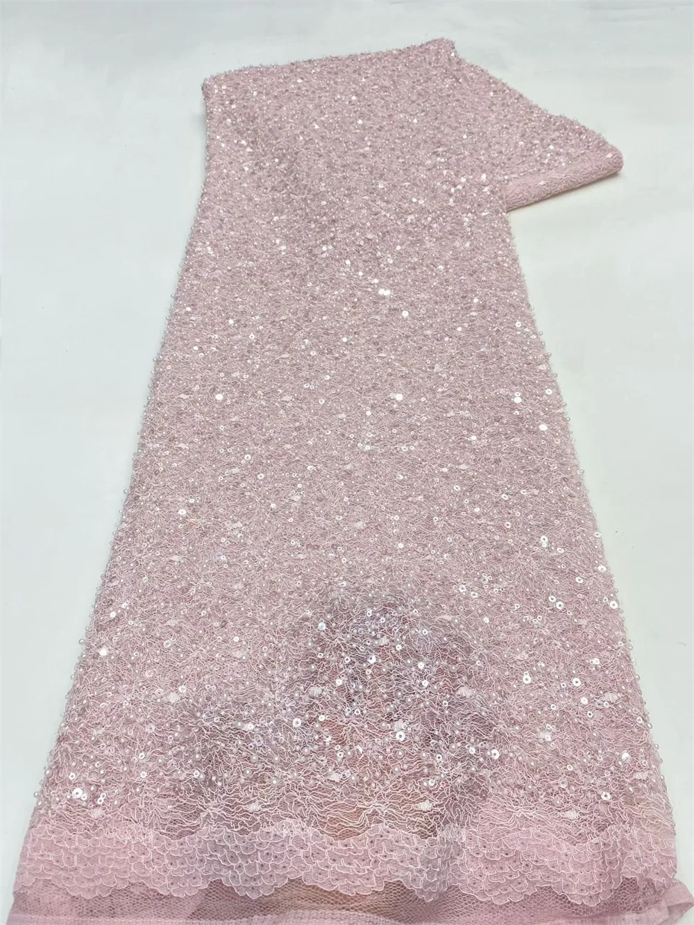 ผ้าลูกไม้สีชมพูสำหรับเจ้าบ่าวชาวแอฟริกัน ปี 2025 คุณภาพสูง ผ้าไนจีเรียสำหรับผู้หญิง งานปาร์ตี้ ชุดแต่งงาน ปักเลื่อมฝรั่งเศส ผ้าลูกไม้ Dr Hm10-1