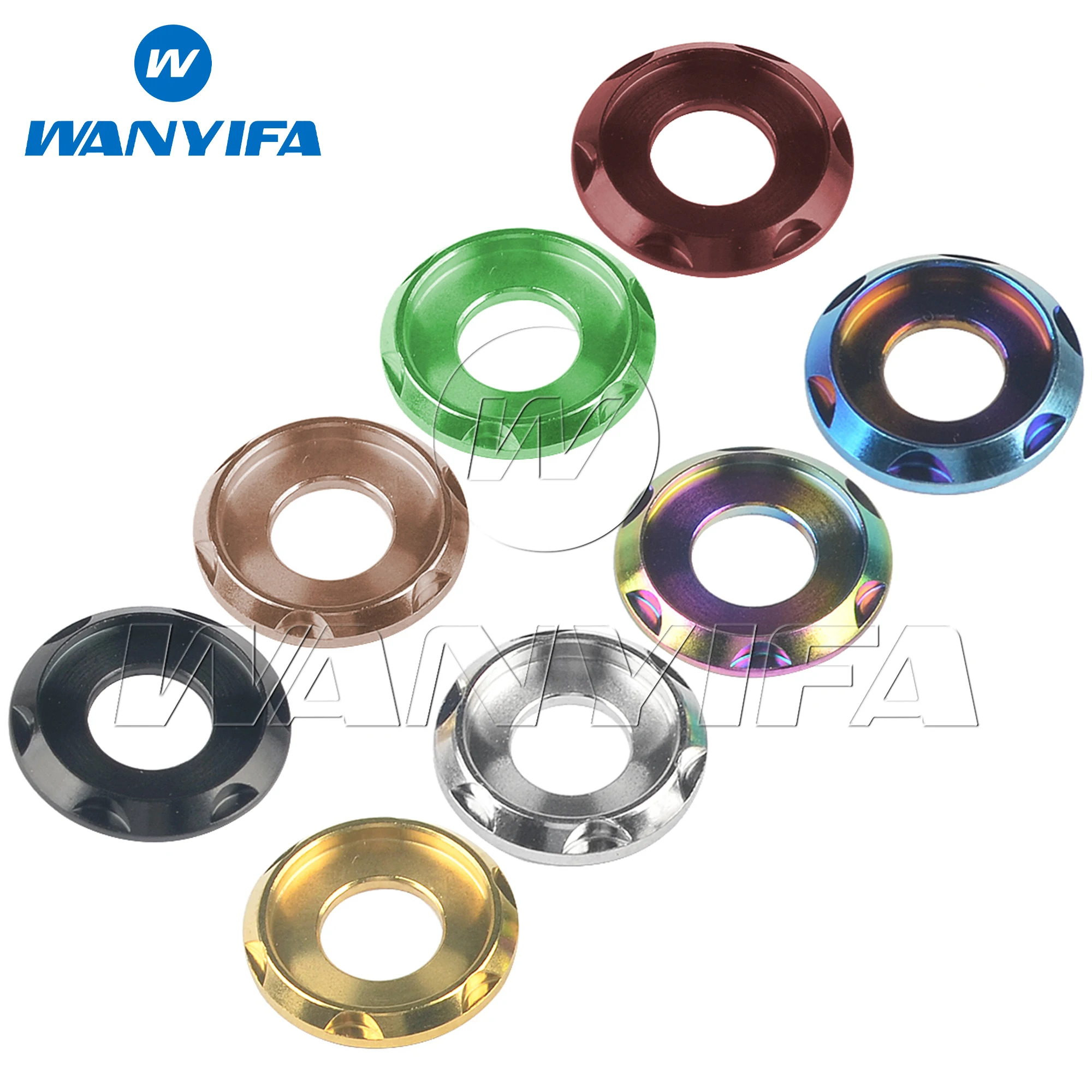 Wanyifa Titanium Washer M5 M6 M8 M10 Fancy Decorative Step Gasket Spacer for Bike Motorcycle Car
