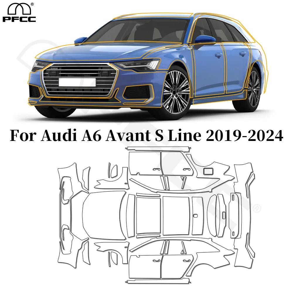 

Pre-cut PPF For Audi A6 Avant S Line 2019-2024 TPU Paint Protection Film Car Body Clear Bra Anti-Scratch Resistant Repairable