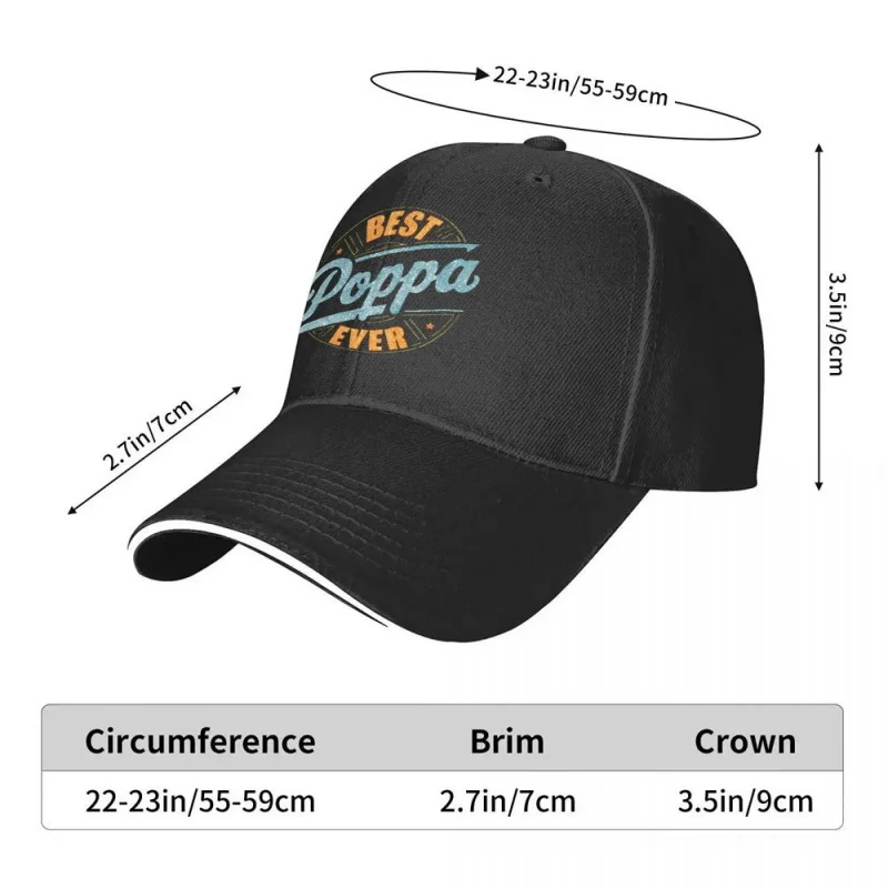 Best Poppa Ever Baseball Cap – Lightweight Adjustable Unisex Sport Hat for Running Fitness Outdoor
