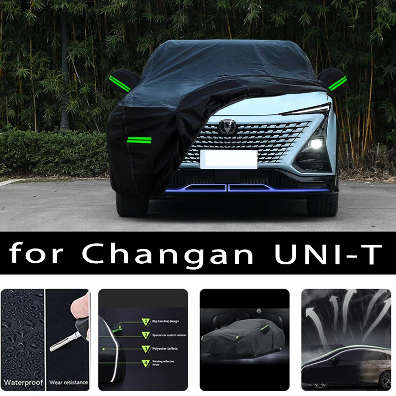 

For Changan UNI-T Car Covers Outdoor Waterproof Sun Rain Snow Protection UV Auto Cover 190T Car Protective Full Covers