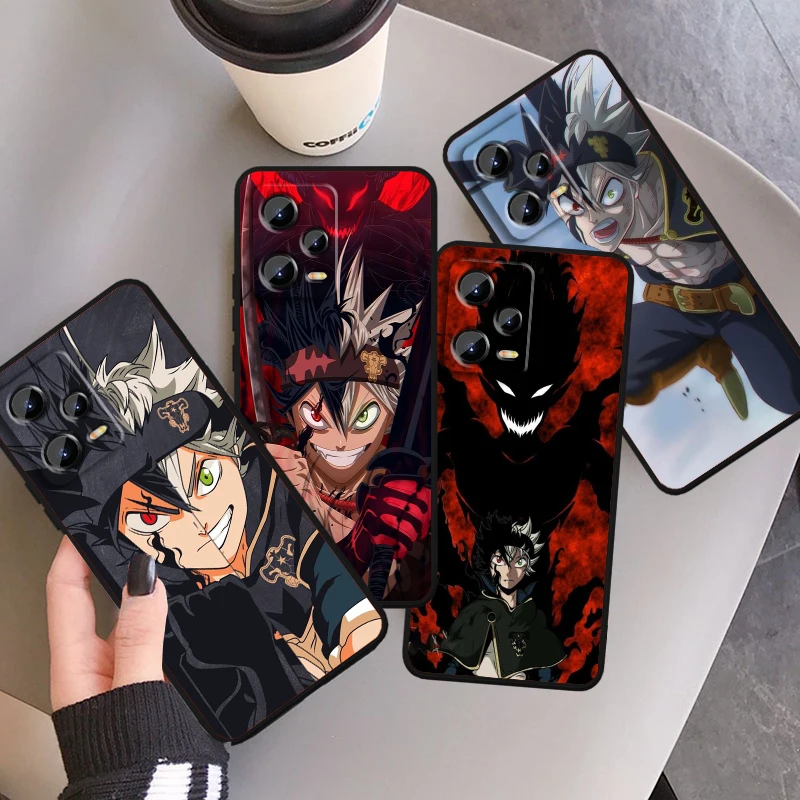 Anime Hot Topics Black Clover For Xiaomi Redmi Note 13 12R 12 12S Turbo 11 11T 11S 10 10S Pro Plus 5G Black Funda Phone Case