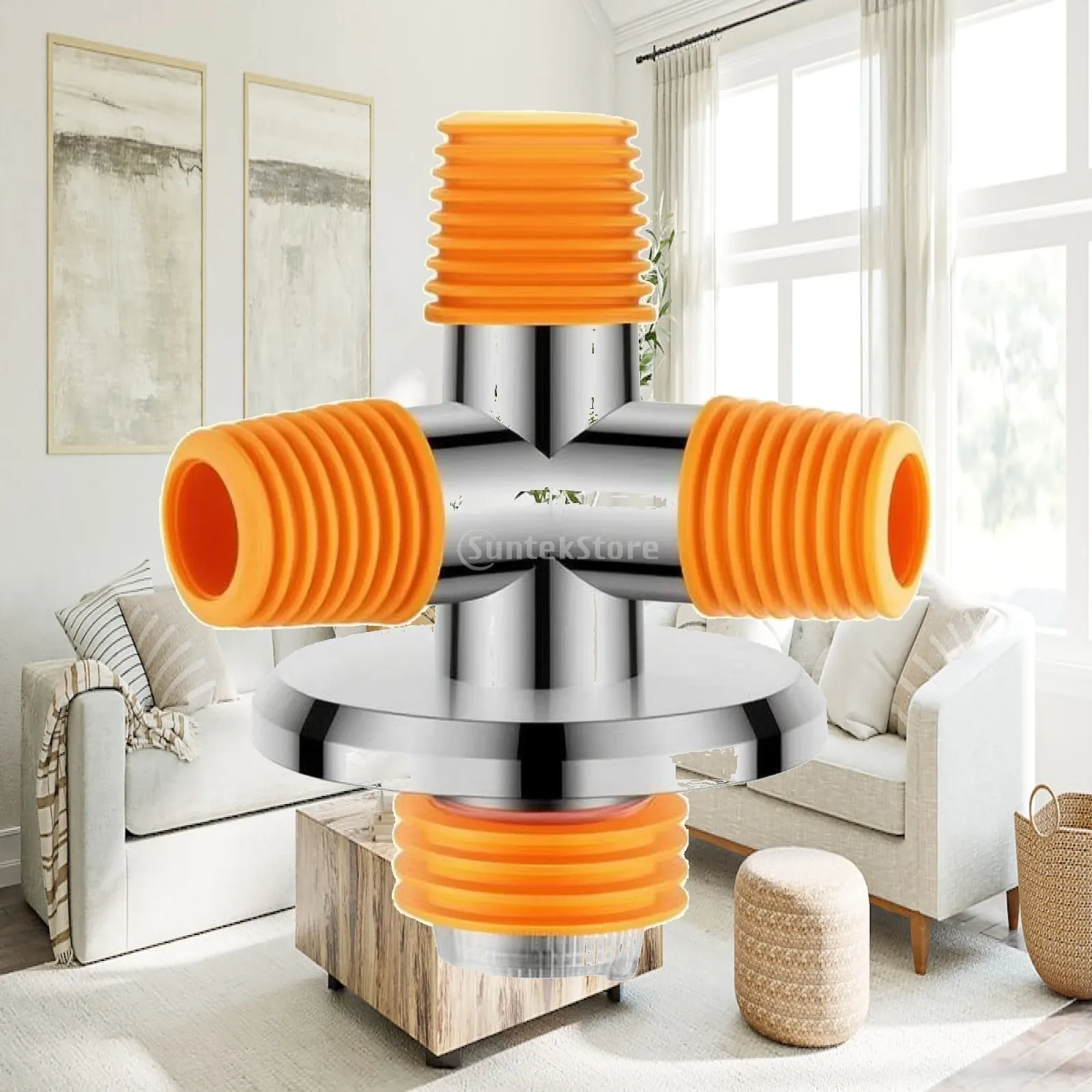Multi Outlet Drain Adapter with Strainer for Washer and Utility Sink Connection in Laundry Room Floor Drain