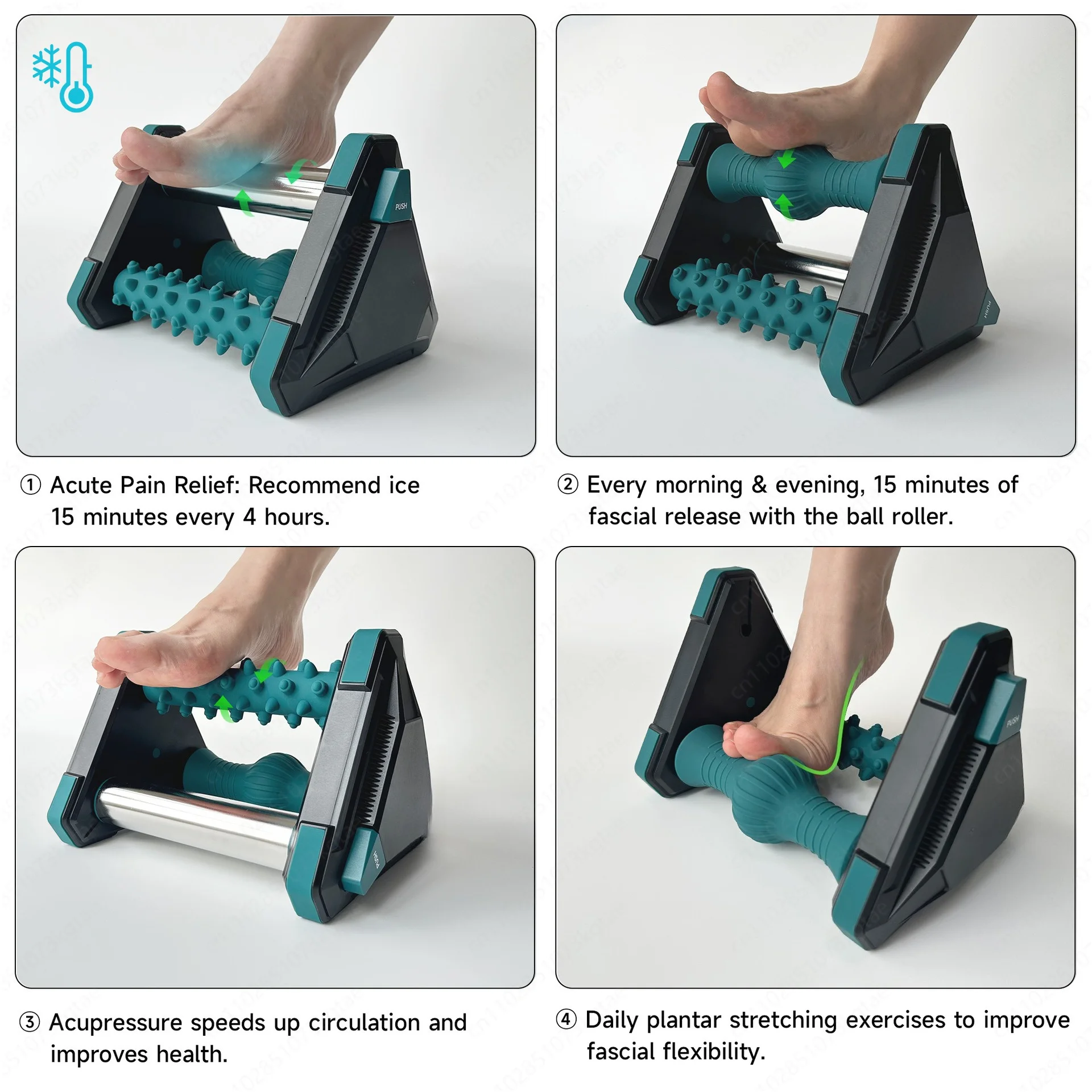 Foot Massager Ice Compress to Relieve Foot Fascia Foot Pain Heel Pain 3-in-1 Massage