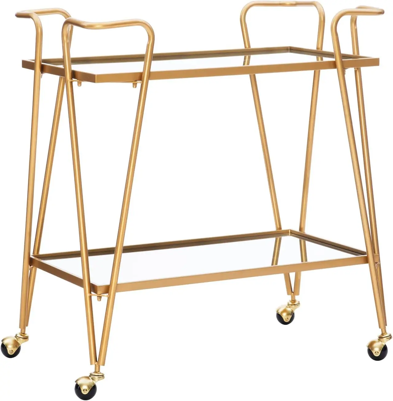 Gina Mid-Century Bar Cart, Gold