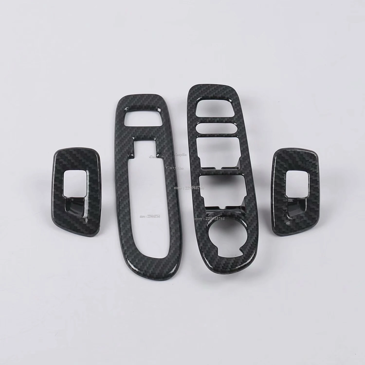 For Jeep Compass 2017 2018 2019 2020 Carbon Fiber Interior Accessories Window Lift Switch Button Cover Trims Door Armrest Panel