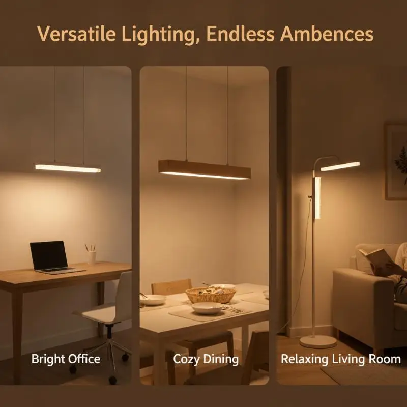 E27 LED Lamp Strip Tube Lighting AC220V 40/80W 6500K Bulbs Adjustable Direction 360° Indoor White Long Crystal Bulb