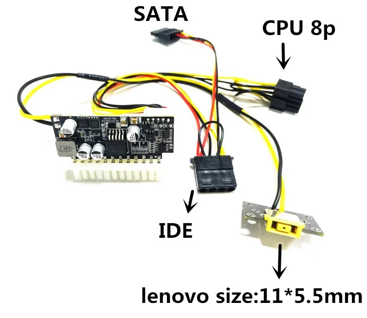 new upgrade Lenovo square port PSU 19V 200W Pico ATX Switch Mining PSU 24pin MINI ITX DC to ATX PC Power Supply For Computer