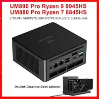 MINISFORUM UM890 UM880 Pro Mini PC Gamer AMD Ryzen 9 8945HS 7 8845HS 2*USB4 2*DDR5 2*2.5G Oculink NUC Gaming PC Windows 11 WiFi6