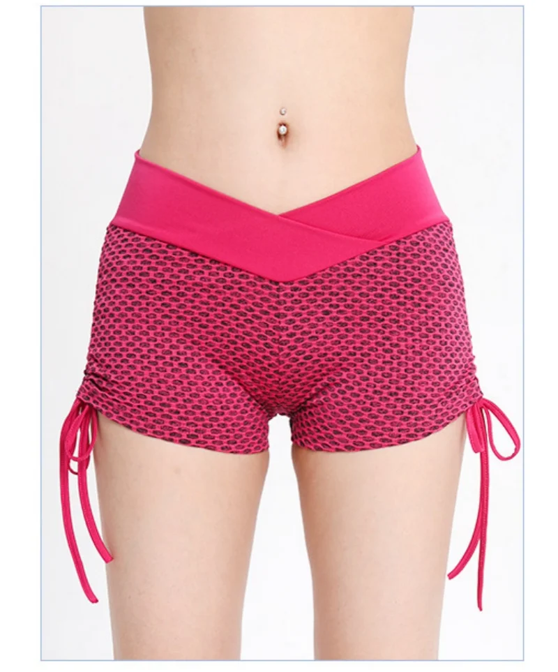 

Женские шорты для йоги с высокой талией и сотовым шнурком, предназначенные для усиления ягодиц, идеально подходят для фитнеса и занятий спортом.