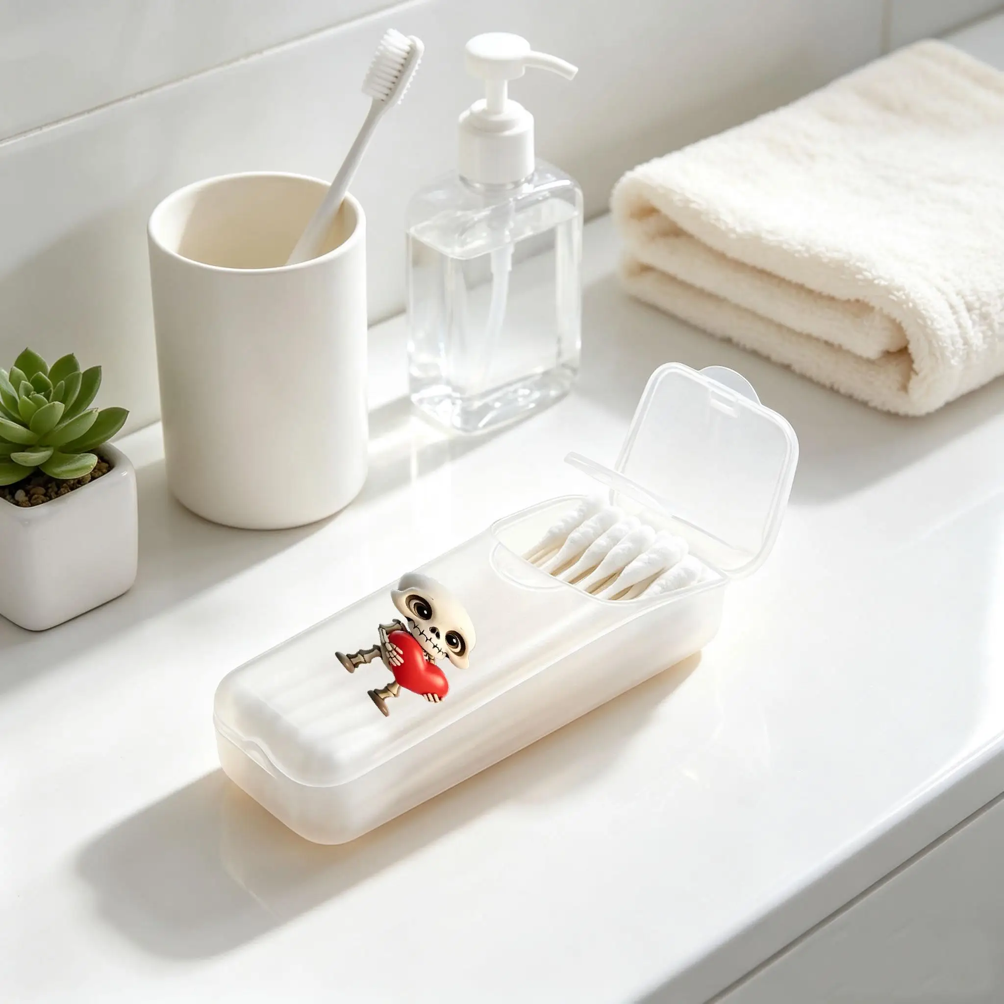 Skull Mini Storage Box, Travel Pill & Capsule Case, Food-Grade PP Container for Toothpicks, Dental Floss, Small Parts & Tiny Ite