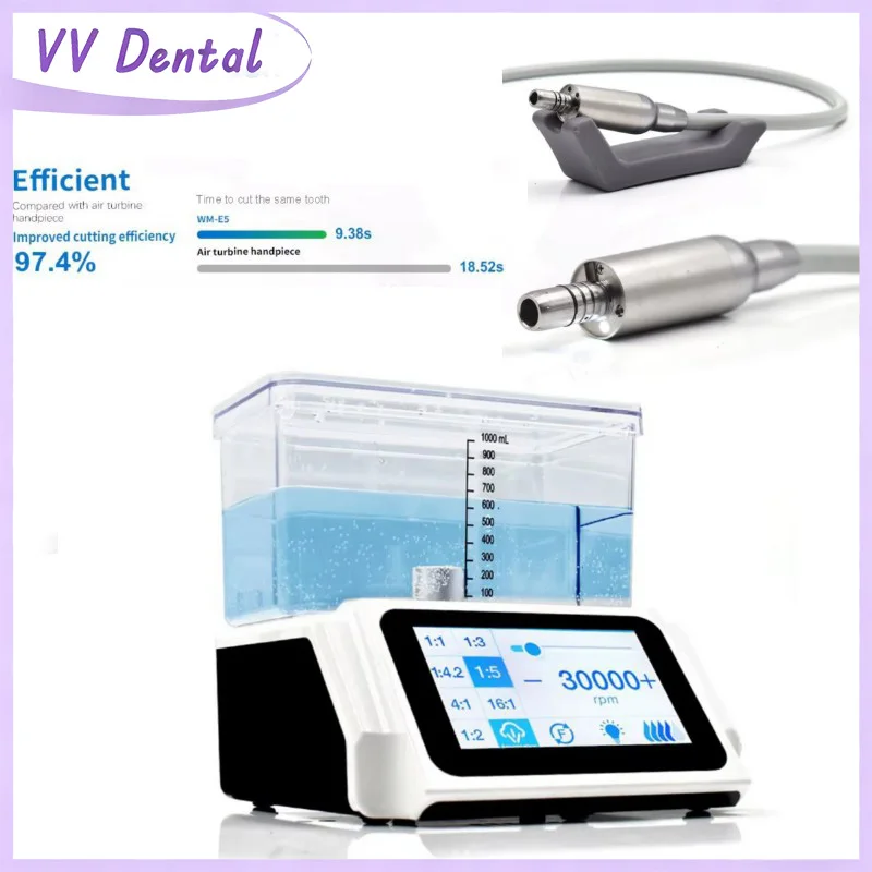 

Стоматологический электродвигатель VV, светодиодный бесщеточный двигатель, резервуар для воды на 1000 мл, 3,7-дюймовый цветной сенсорный экран, бесщеточный моторный привод