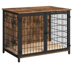 Customized Dog Crate Furniture Wooden Dog Crate Table Furniture Style Indoor Pet Crate with Double Doors Pet Cage House Product