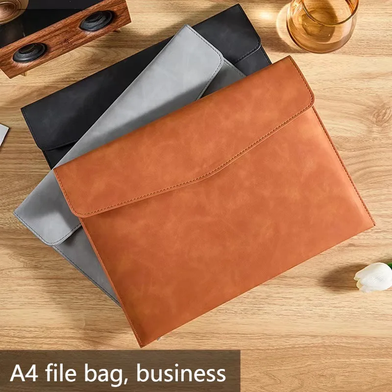 レザードキュメントバッグ-a4-封筒ドキュメントホルダー品質-pu-レザードキュメントポーチファムドキュメントオーガナイザーファイルバッグ